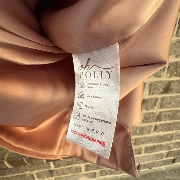 Oh Polly Pink Satin Cowl Neck Dress - Picture 9 of 11